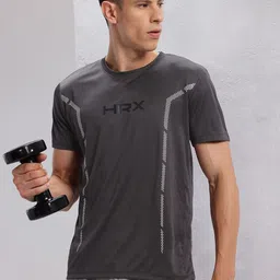 HRX by Hrithik Roshan Brand Logo Printed Training T-shirt-picture-41