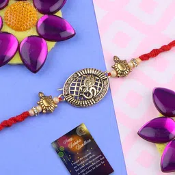 Silver Shine Rakhi With Roli Chawal Greeting Card-picture-54