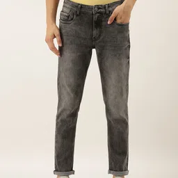 The Indian Garage Co Men Grey Slim Fit Mid-Rise Clean Look Stretchable Jeans-picture-19