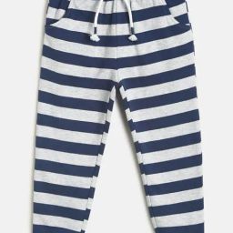 MINIKLUB Kids Grey & Navy Striped Joggers-picture-5