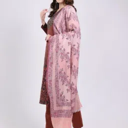 Monte Carlo Peach Wool Printed Shawl image 2