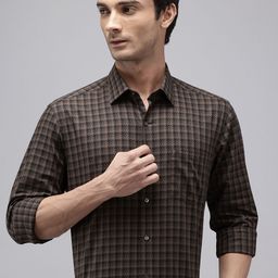 Arrow Pure Cotton Manhattan Slim Fit Checked Formal Shirt-picture-14