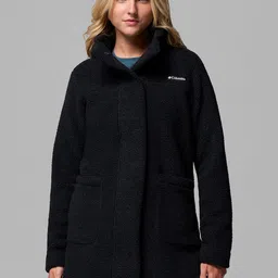 Columbia Women Mock Collar Self Design Lightweight Sherpa Jacket-image-31