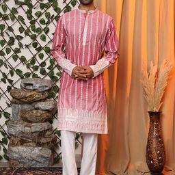 Pro-Ethic STYLE DEVELOPER Men Ethnic Motifs Emboridered kurta with Pant set-picture-36