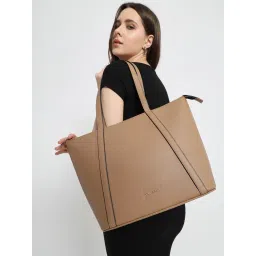 THE GUSTO Beige Aza Tote (M) image 2