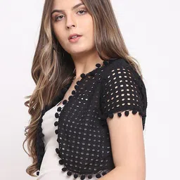 RIVI Women Tasselled Crop Shrug image 4