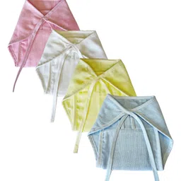 Dumbledo Newborn Muslin Cotton Nappies - Multicolor Reusable Langots, U Shaped, Extra Soft Cloth Nappies for Unisex Babies (0 - 6 Months) (Pack of 4)-picture-16