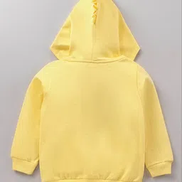 Babyhug 100% Cotton Full Sleeves Hooded Sweatshirt with Duck Face Design and 3D Applique - Yellow image 2