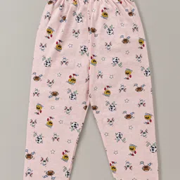 Smarty Boys 100% Cotton Knit Full Sleeves Front Open Doodles Printed Night Suit - Baby Pink image 4