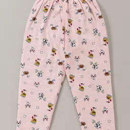 Smarty Boys 100% Cotton Knit Full Sleeves Front Open Doodles Printed Night Suit - Baby Pink image 5