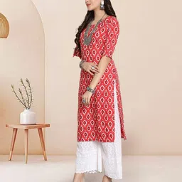 7Threads Women Ethnic Motifs Printed Floral Crepe Kurta-picture-22