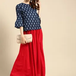 TAG 7 Women Red Solid Flared Palazzos image 4