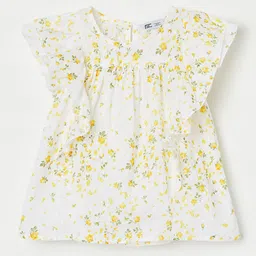 Fame Forever by Lifestyle Girls Floral Printed Gathered Pure Cotton A-Line Top-picture-11