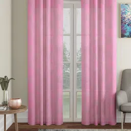 HOSTA HOMES Pink Set of 2 Floral Door Curtain-picture-18