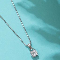 Zavya Solitaire 92.5 Sterling Silver Pendant with Chain-picture-16