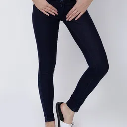 Tokyo Talkies Women Navy Blue Super Skinny Fit Mid-Rise Clean Look Stretchable Jeans-picture-12