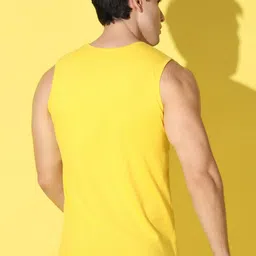 WOOSTRO Pack Of 2 Printed Super Combed Cotton Gym Vests VWS26(98 YELLOW)(ALONE BLACK) image 5