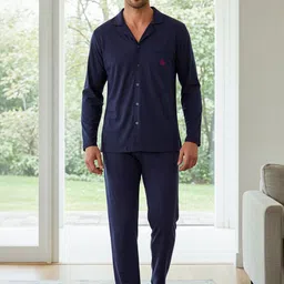 Trendyol Men Lacivert Solid Shirt & Pyjamas Night suit-picture-14