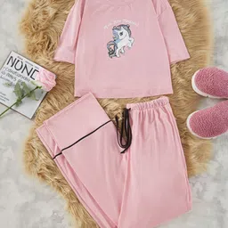 Trendyol Women Pure Cotton Printed Night suit-image-83