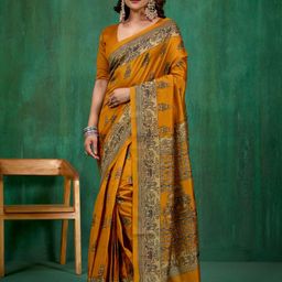 Sangria Mysore Printed Saree With Blouse Piece-picture-24