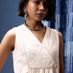 Taavi Geometric Woven Designed Cora A-Line Kurta image 2