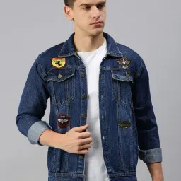 VOXATI Blue Regular Fit Shirt Collar Denim Jacket-picture-13
