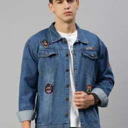 VOXATI Blue Regular Fit Shirt Collar Denim Jacket-picture-32