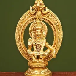 Ekaa Handicrafts Gold Brass Aiyappa Swami Statue for Temple Ayyappan Idol-image-97