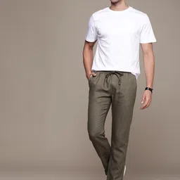 Nautica Men Linen Cotton Slim Fit Regular Trousers image 4