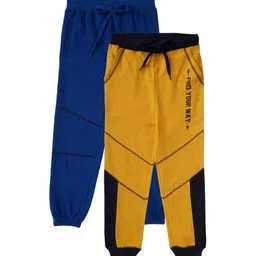 Cub McPaws Kids Pack Of 2 Solid Cotton Straight Fit Joggers with Printed Detail-picture-32