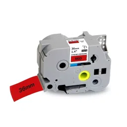 Pacific International Label Tape Cassette 36 mm Paper Laminated Black on Red for TZE 461 image 2