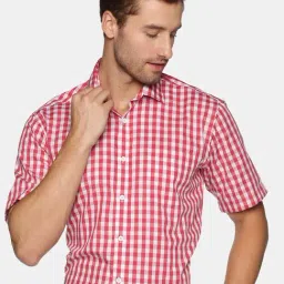 Don Vino Pink Regular Fit Check Shirt-picture-14