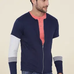 Campus Sutra Navy Solid Jacket image 4