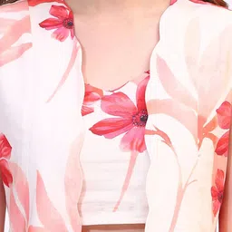 W Floral Printed Pure Cotton Crop Top & Jacket With Skirt Co-Ords image 5