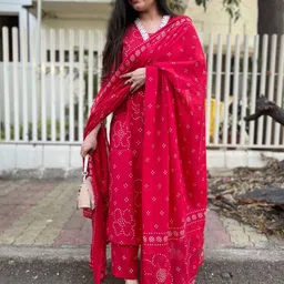 KALINI Women Ethnic Motifs Printed Regular Kurta with Trousers & With Dupatta image 5