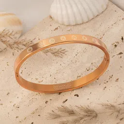 Mesmerize Stainless Steel Rose Gold-Plated Balance 7 Chakra Gloss Kada Bracelet-picture-22