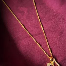CLONEO Women Alloy Gold-Plated M-Shaped Letter Pendant image 3