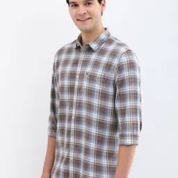 Allen Solly Men Custom Spread Collar Tartan Checked Cotton Casual Shirt image 5