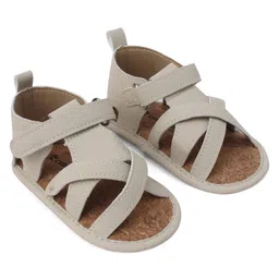 Cute Walk by Babyhug Solid Booties With Velcro Closure - White image 2