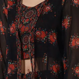W Floral Printed Shoulder Strap Top With Palazzo And Shrug image 5