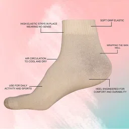WYSE Women Pack Of 3 Cotton Ankle-Length Socks image 5