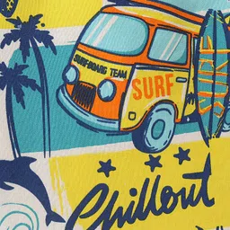 Pine Kids Above Knee Length Shorts With Beach Theme Print - White image 3