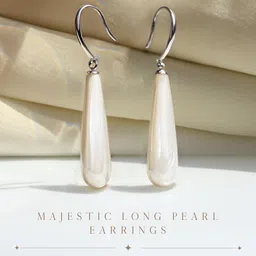 HighSpark 925 Sterling Silver Pearl Beaded Teardrop Shaped Drop Earrings image 3