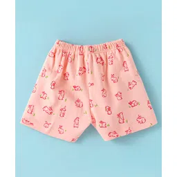 Tango Interlock Knit Sleeveless Shorts Night Suit With Bunny Print - Pink image 4