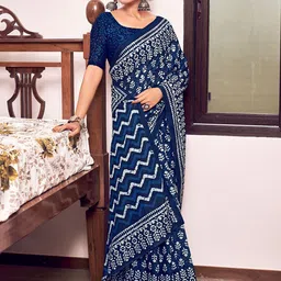Ishin Floral Printed Mulmul Saree-picture-20