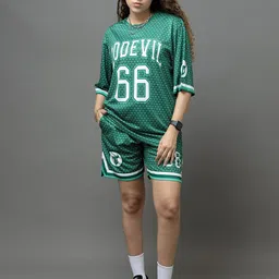 GO DEVIL Printed Round Neck T-Shirt With Shorts Co-Ords image 5