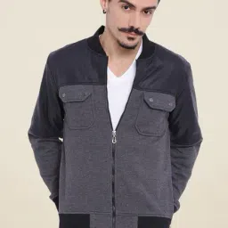 Campus Sutra Grey Textured Jacket image 3