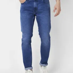 Spykar Mid Blue Cotton Super Slim Fit Jeans-image-58