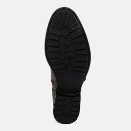 ELLE Women Coffee Brown Solid High-Top Block Heel Regular Boots image 4