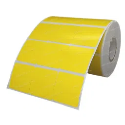Tudko 30x30 mm 80 GSM 3 UP Self Adhesive Paper Label Yellow image 3